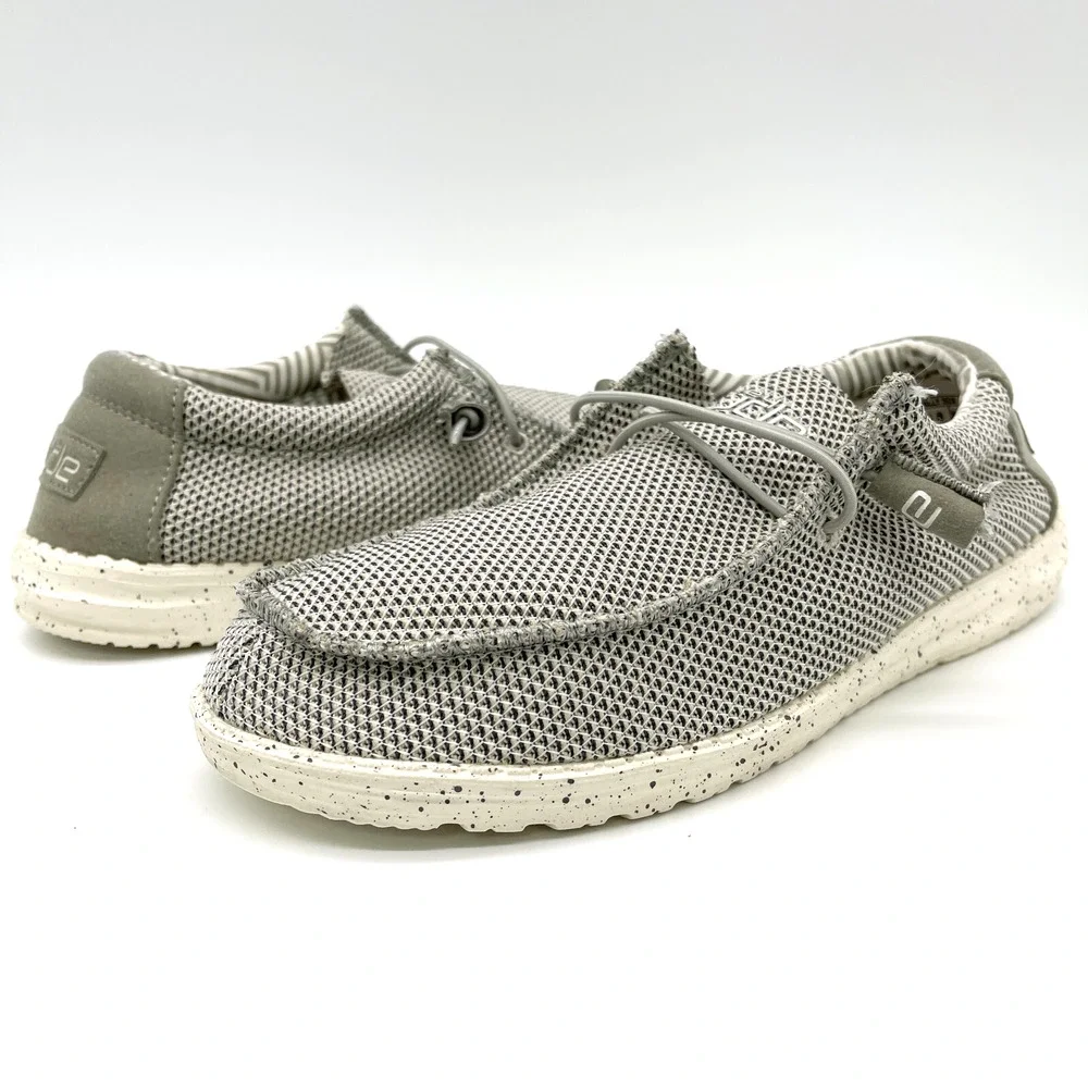 Hey Dude‎ Mens Wally Sox Slip On Shoes Size US 8 Ash Gray Comfort Loafer Casual